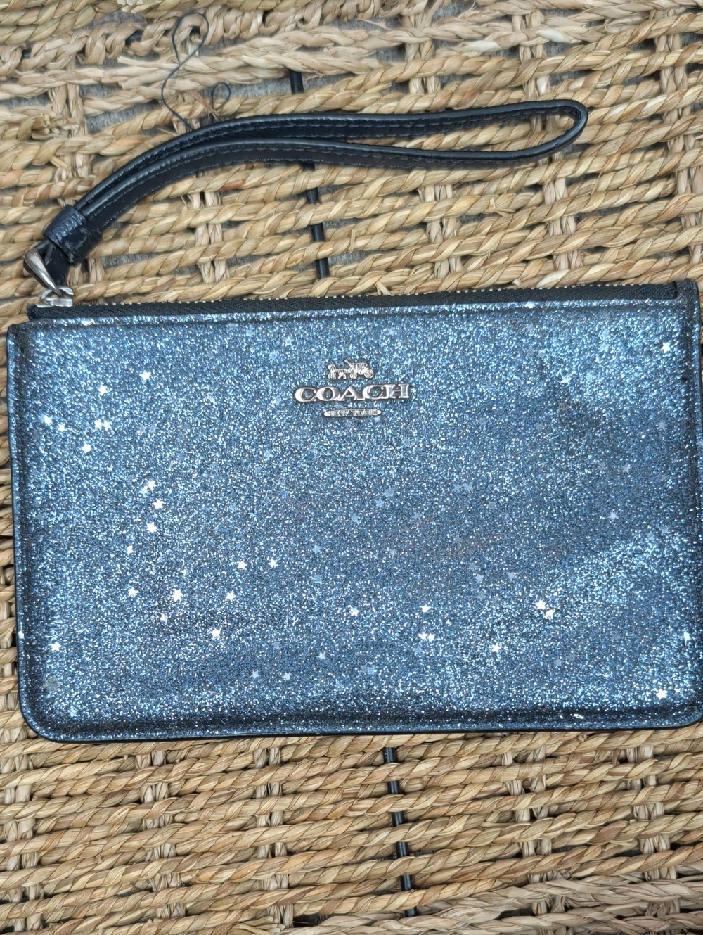 Coach Glitter Wristlet Clutch in Blue